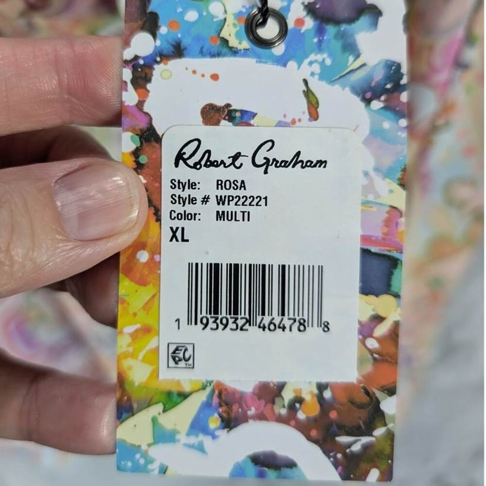 Robert Graham 100% silk Pastel Paisley Silk Tank Top in Pink, Blue, Green - Picture 6 of 12